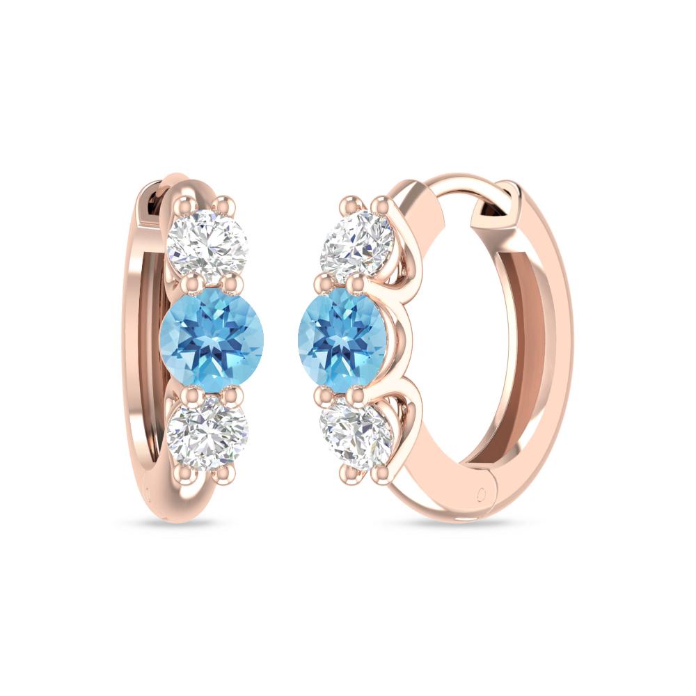 Rose Gold - Blue Topaz