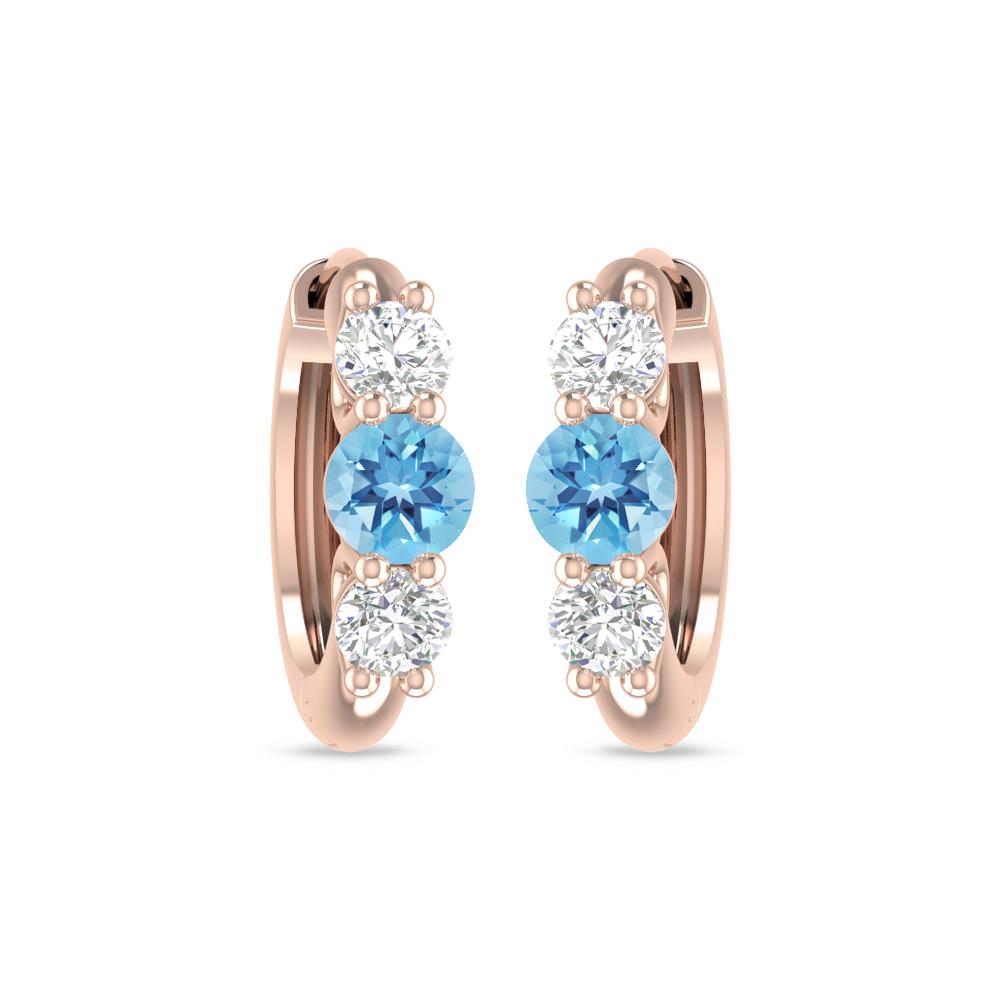 Rose Gold - Blue Topaz