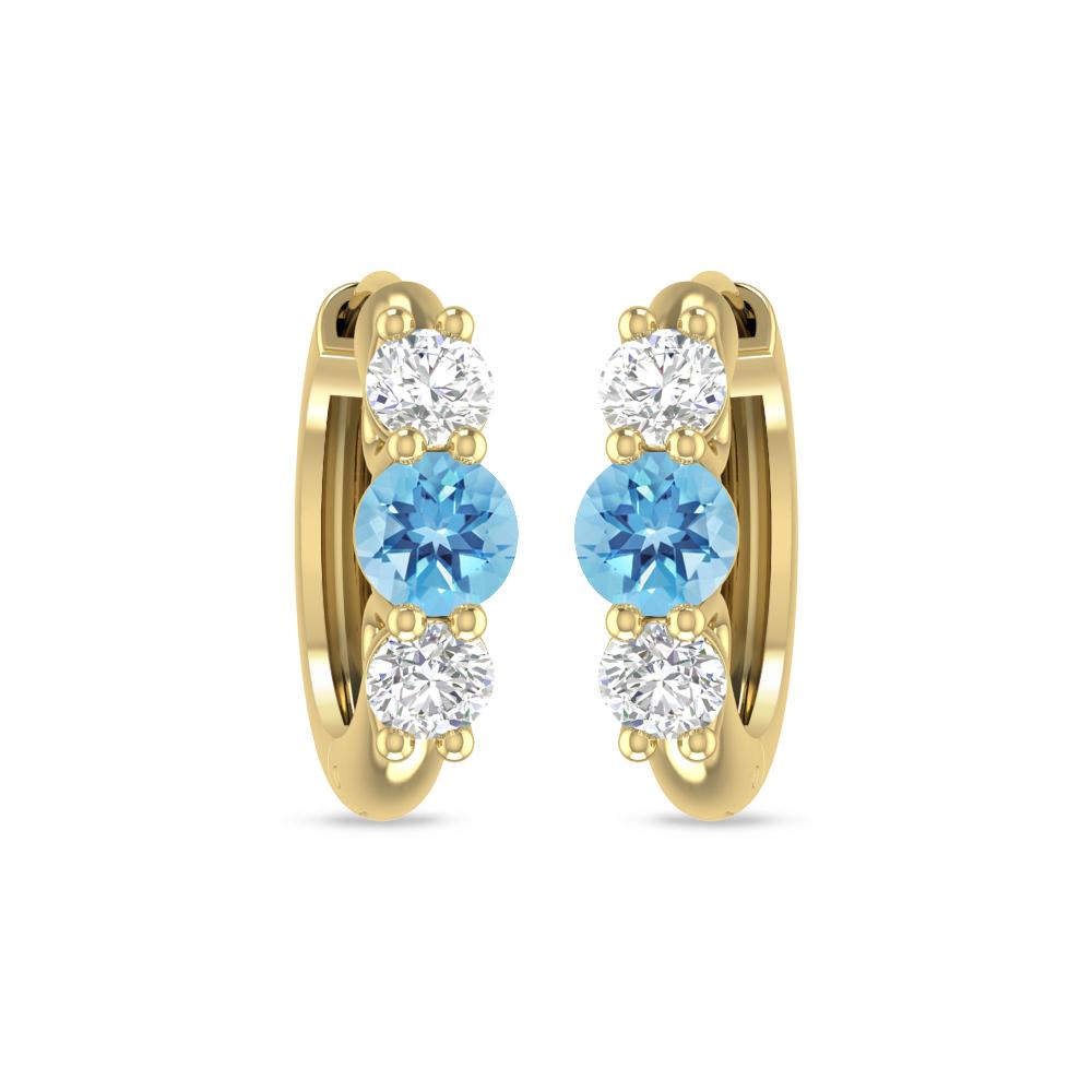 Yellow Gold - Blue Topaz