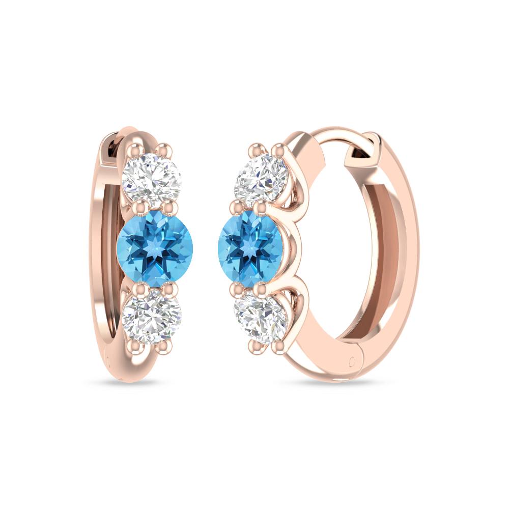 Rose Gold - Blue Topaz