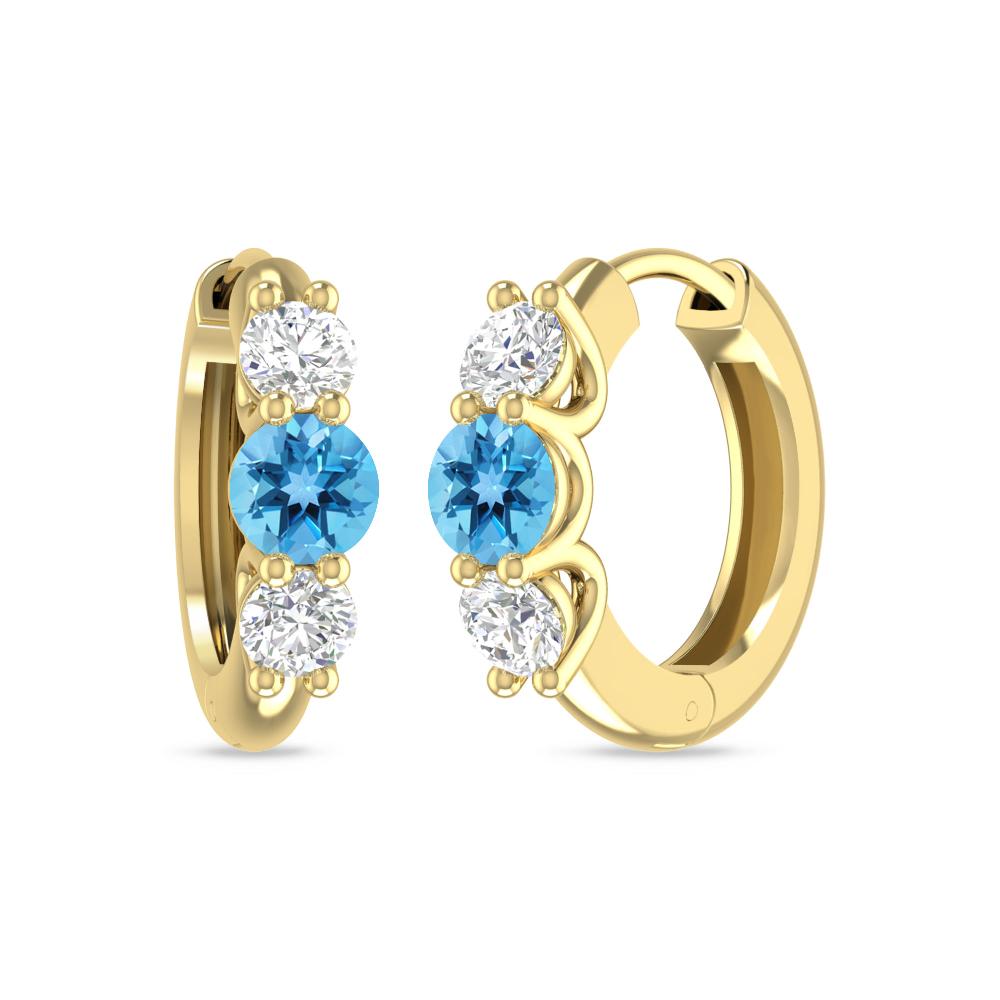 Yellow Gold - Blue Topaz