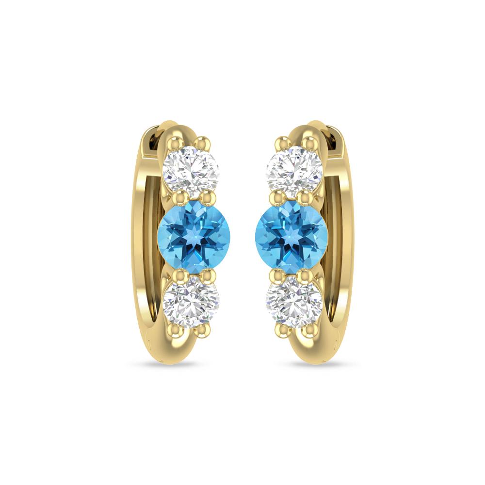 Yellow Gold - Blue Topaz