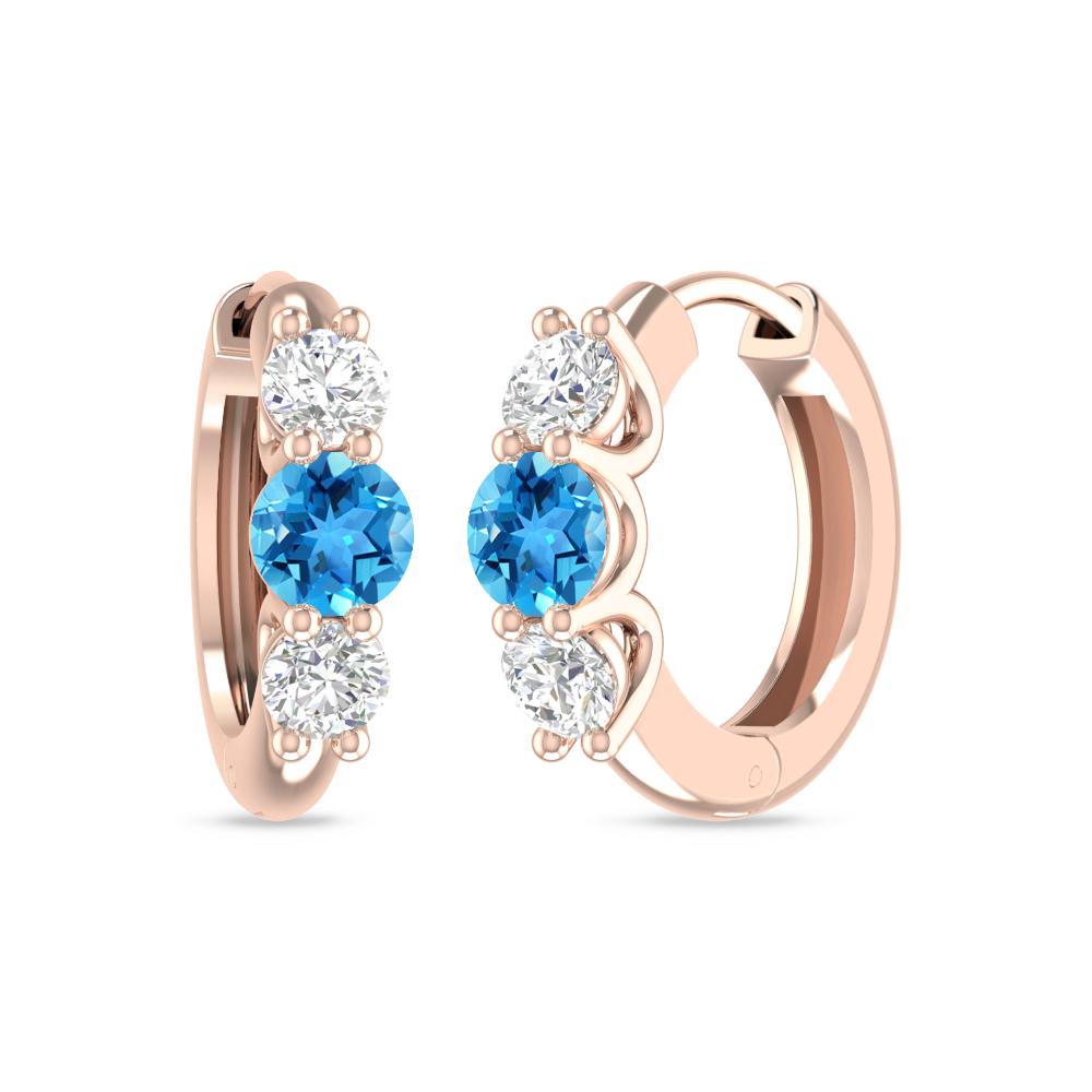 Rose Gold - Blue Topaz