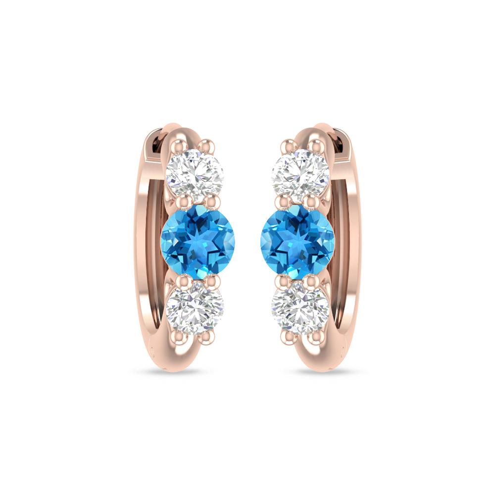 Rose Gold - Blue Topaz