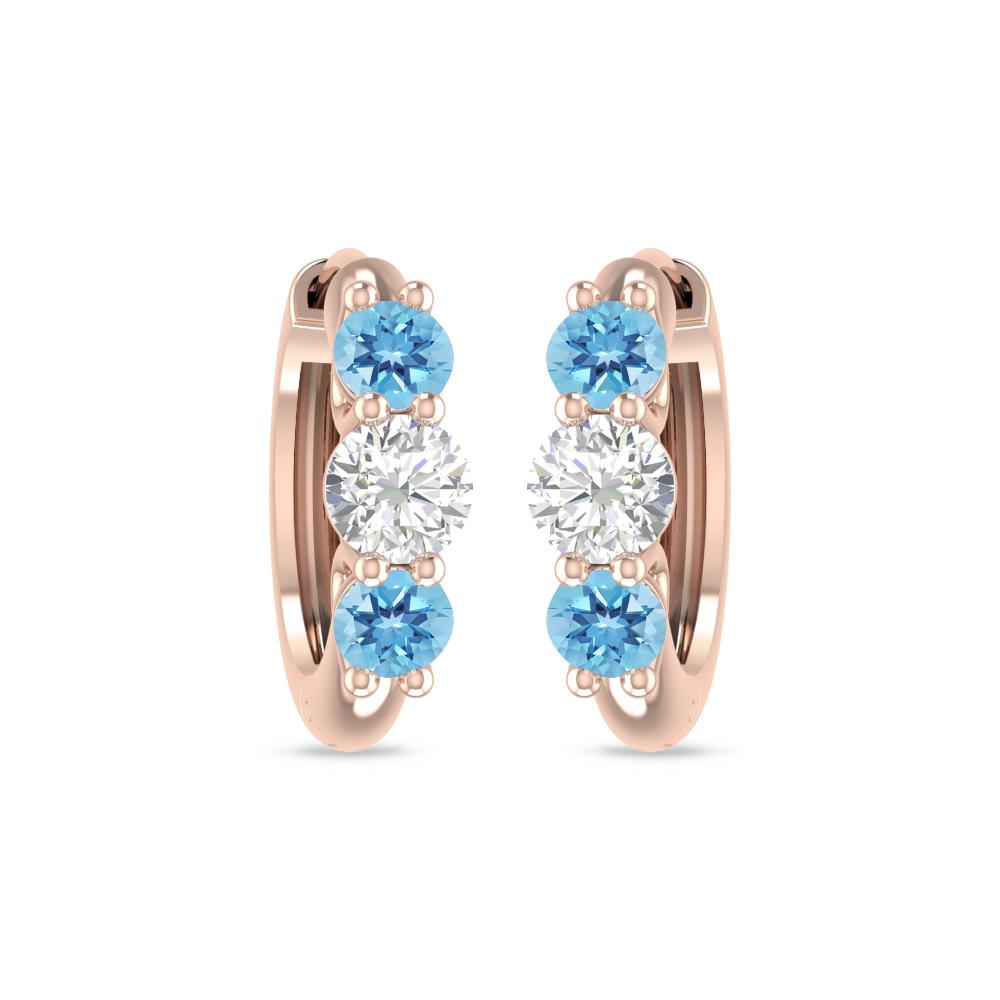 Rose Gold - Blue Topaz