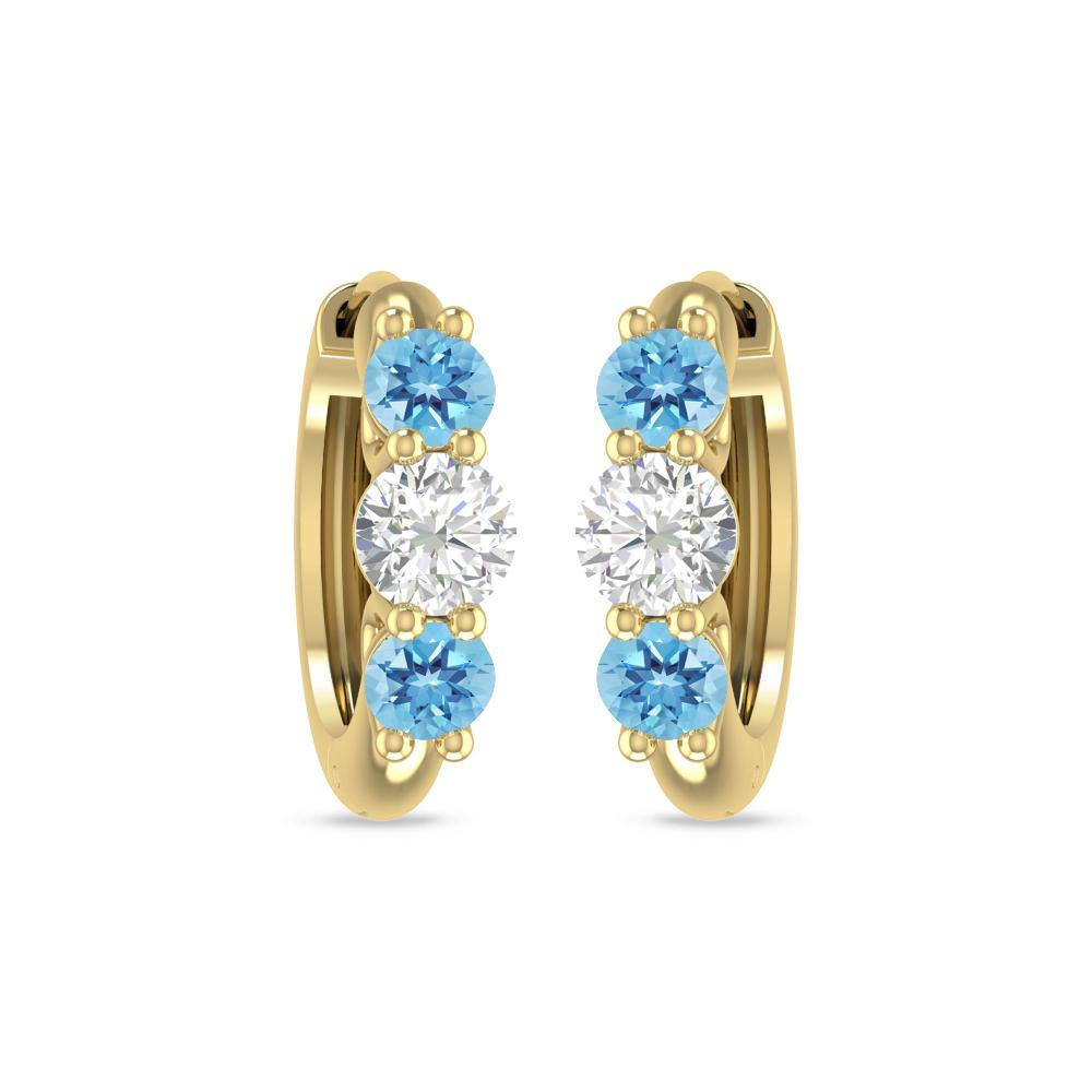 Yellow Gold - Blue Topaz