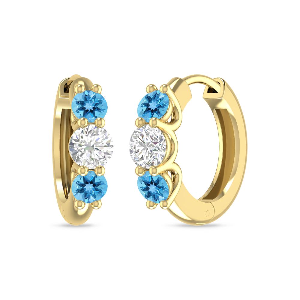 Yellow Gold - Blue Topaz