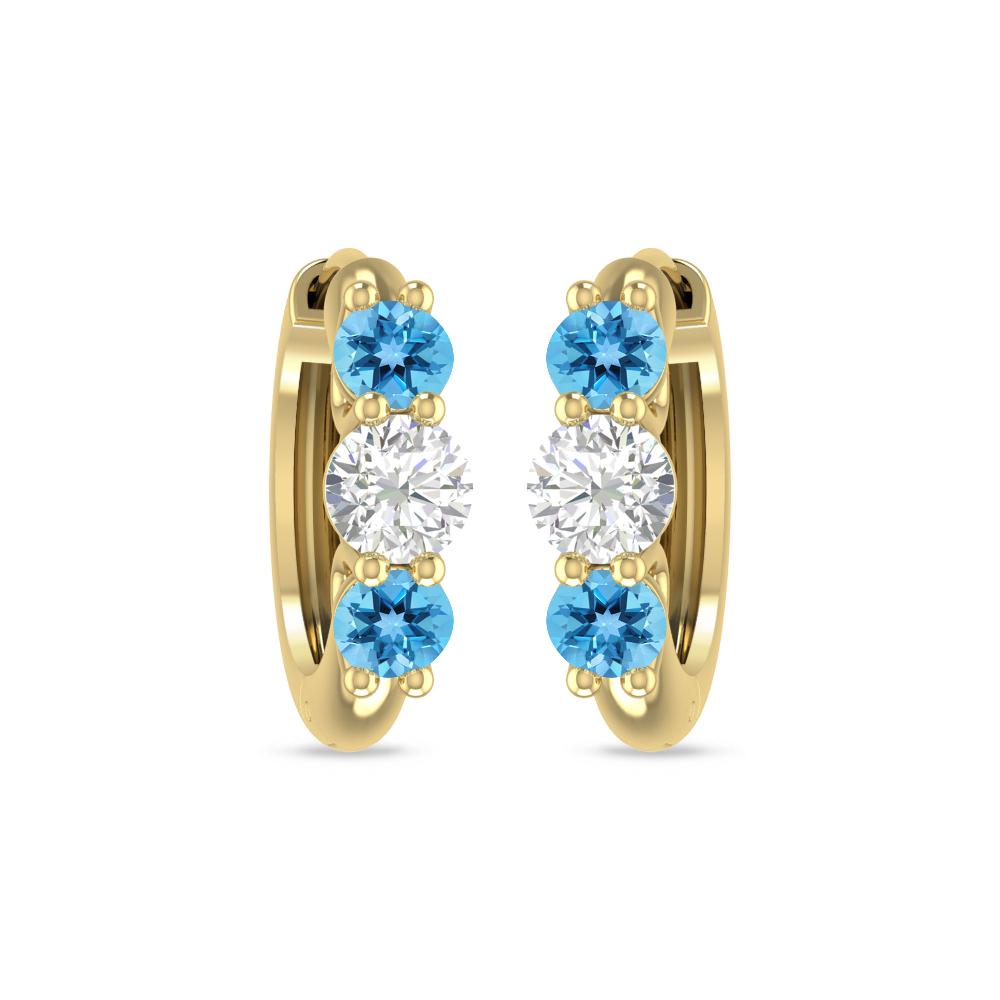 Yellow Gold - Blue Topaz