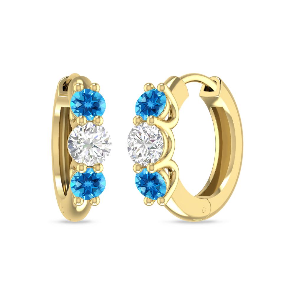 Yellow Gold - Blue Topaz