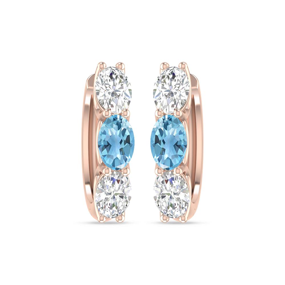 Rose Gold - Blue Topaz