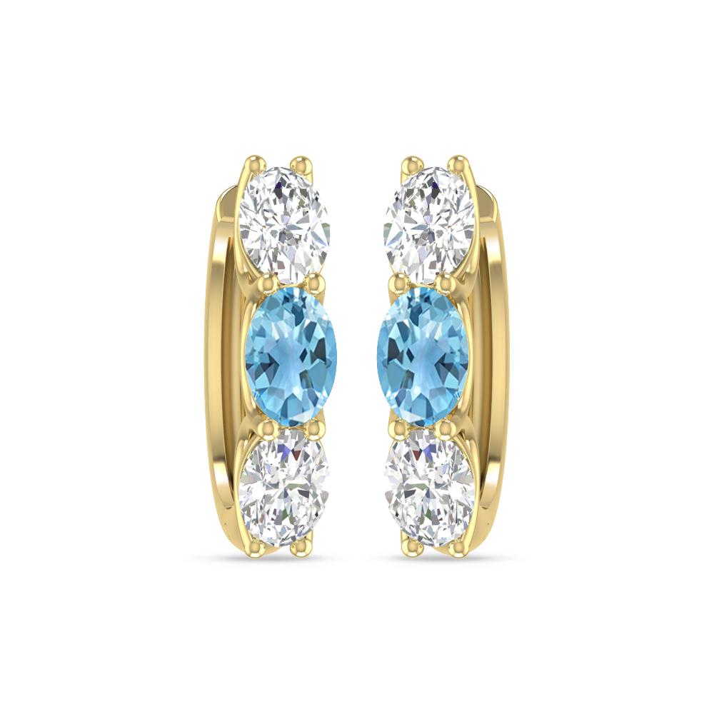 Yellow Gold - Blue Topaz