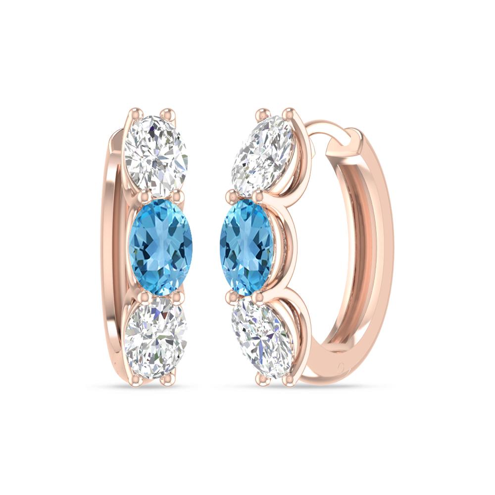 Rose Gold - Blue Topaz