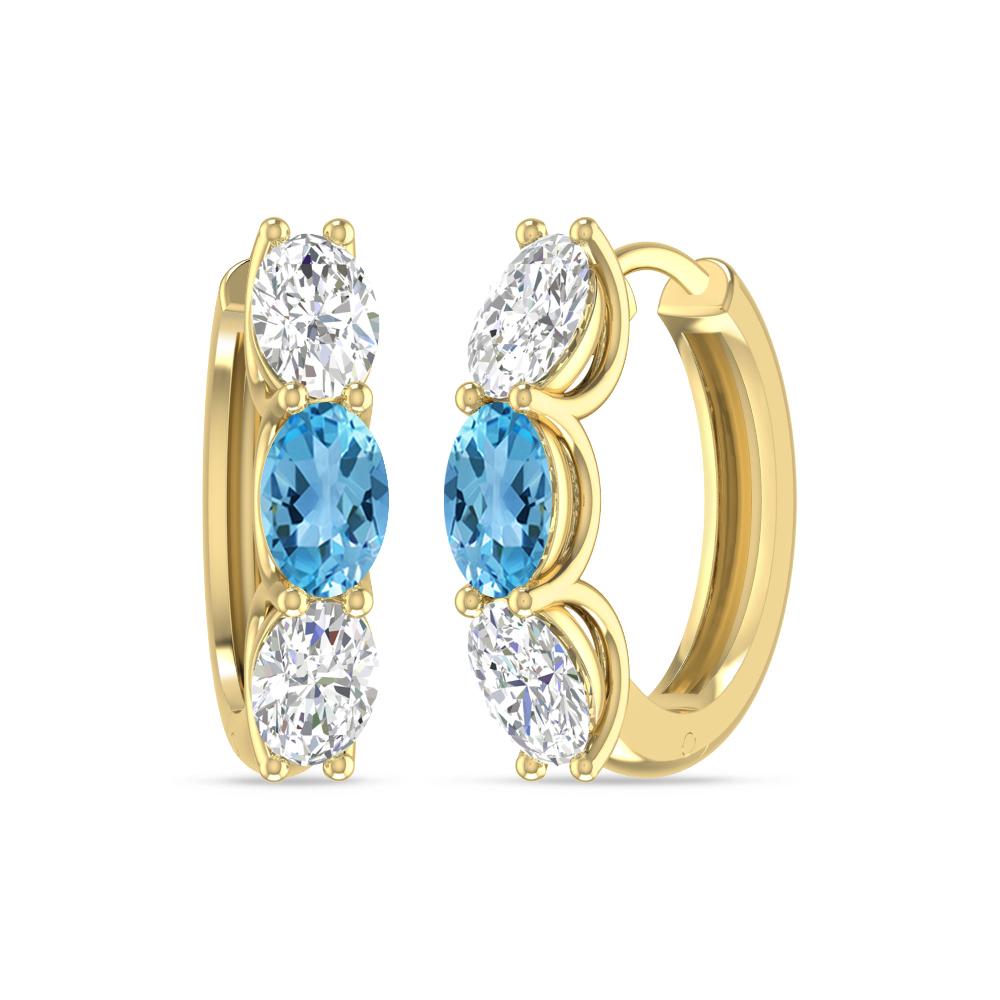 Yellow Gold - Blue Topaz
