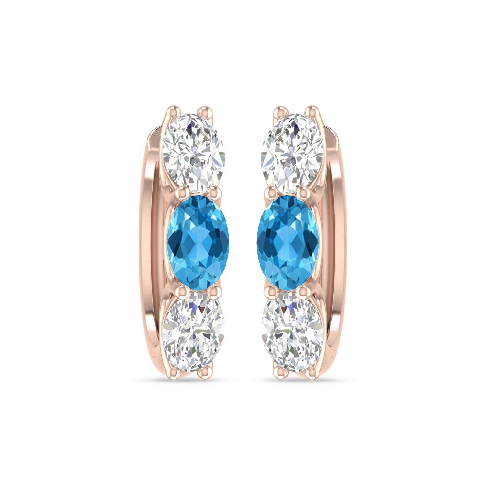 Rose Gold - Blue Topaz