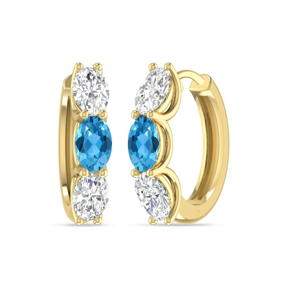 Yellow Gold - Blue Topaz