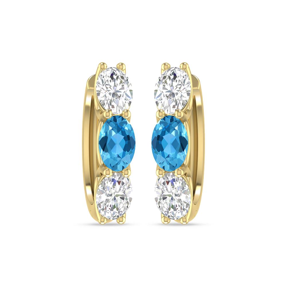 Yellow Gold - Blue Topaz