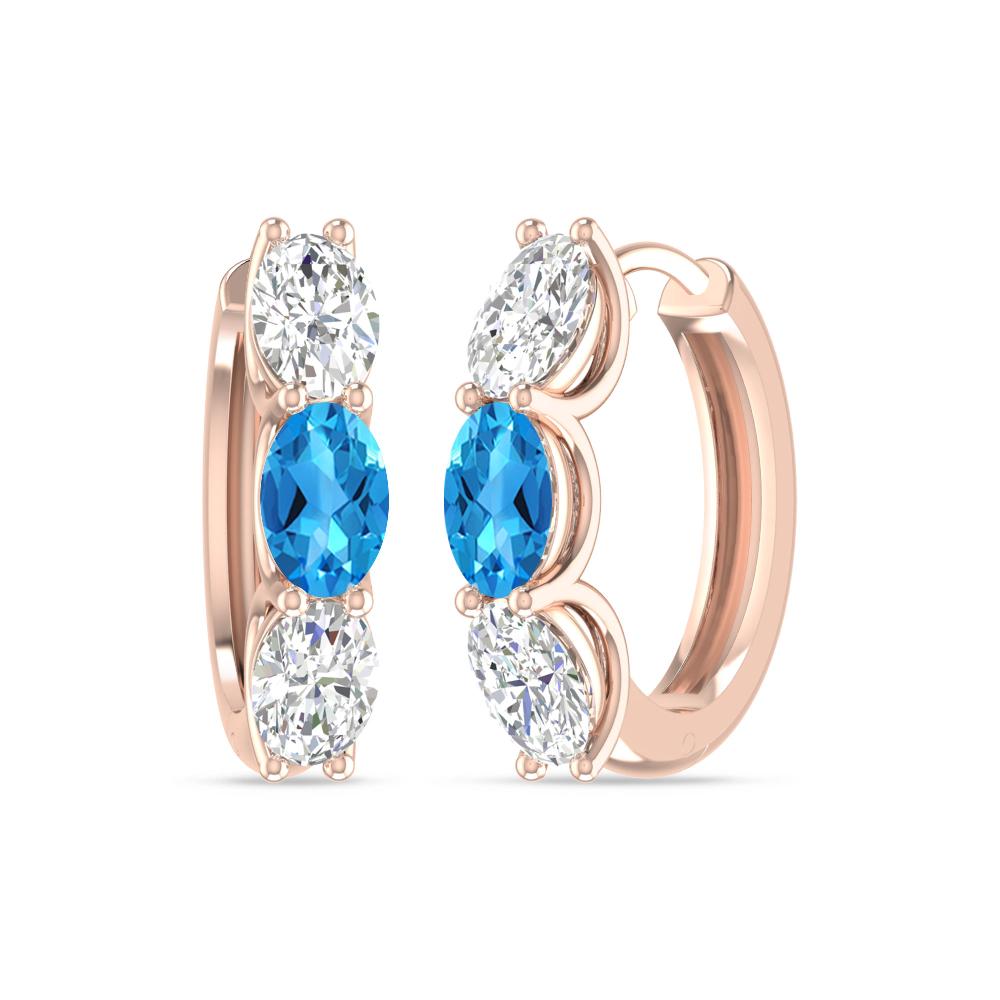 Rose Gold - Blue Topaz
