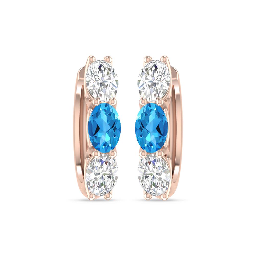 Rose Gold - Blue Topaz