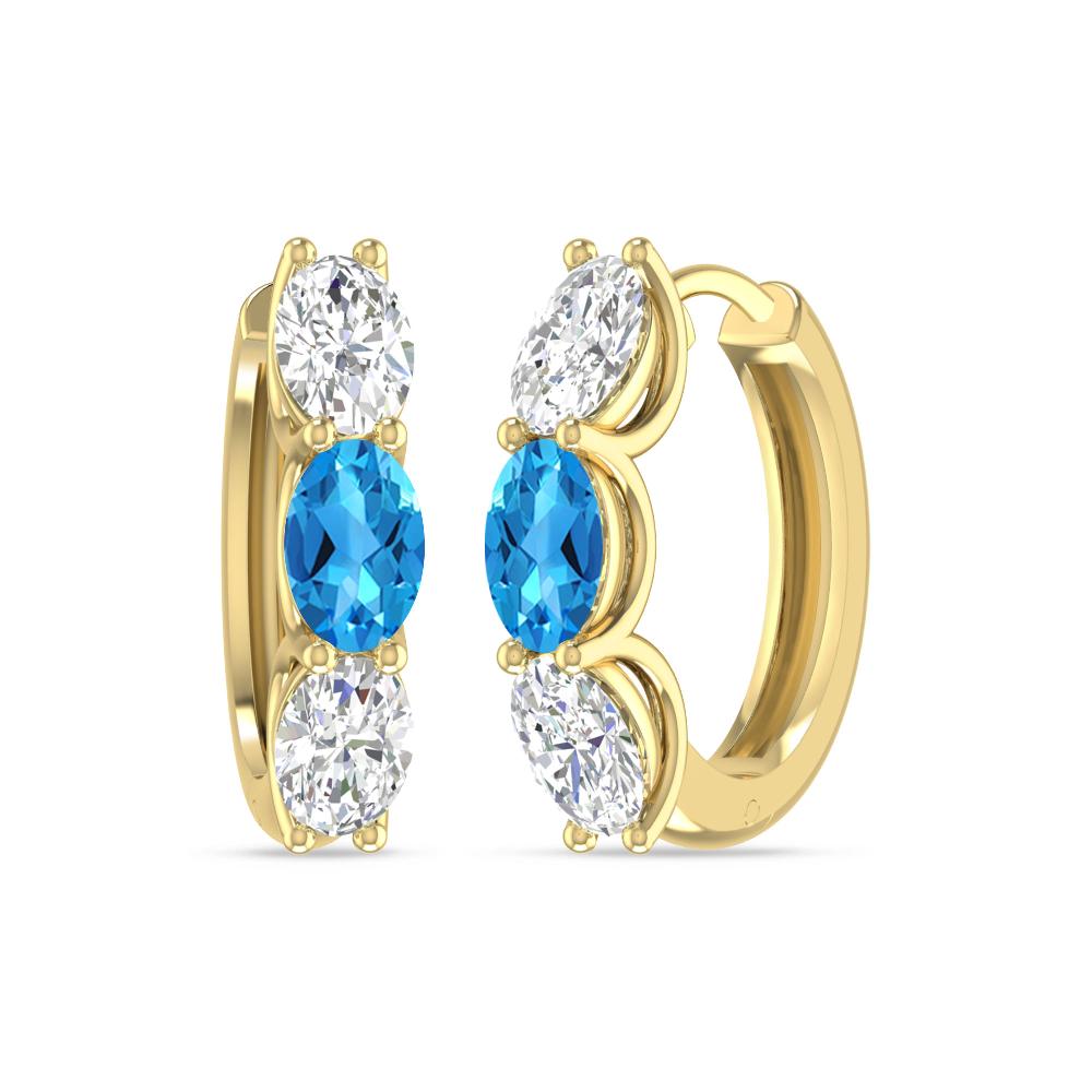 Yellow Gold - Blue Topaz
