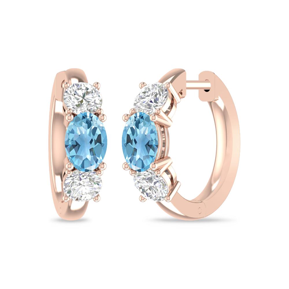 Rose Gold - Blue Topaz
