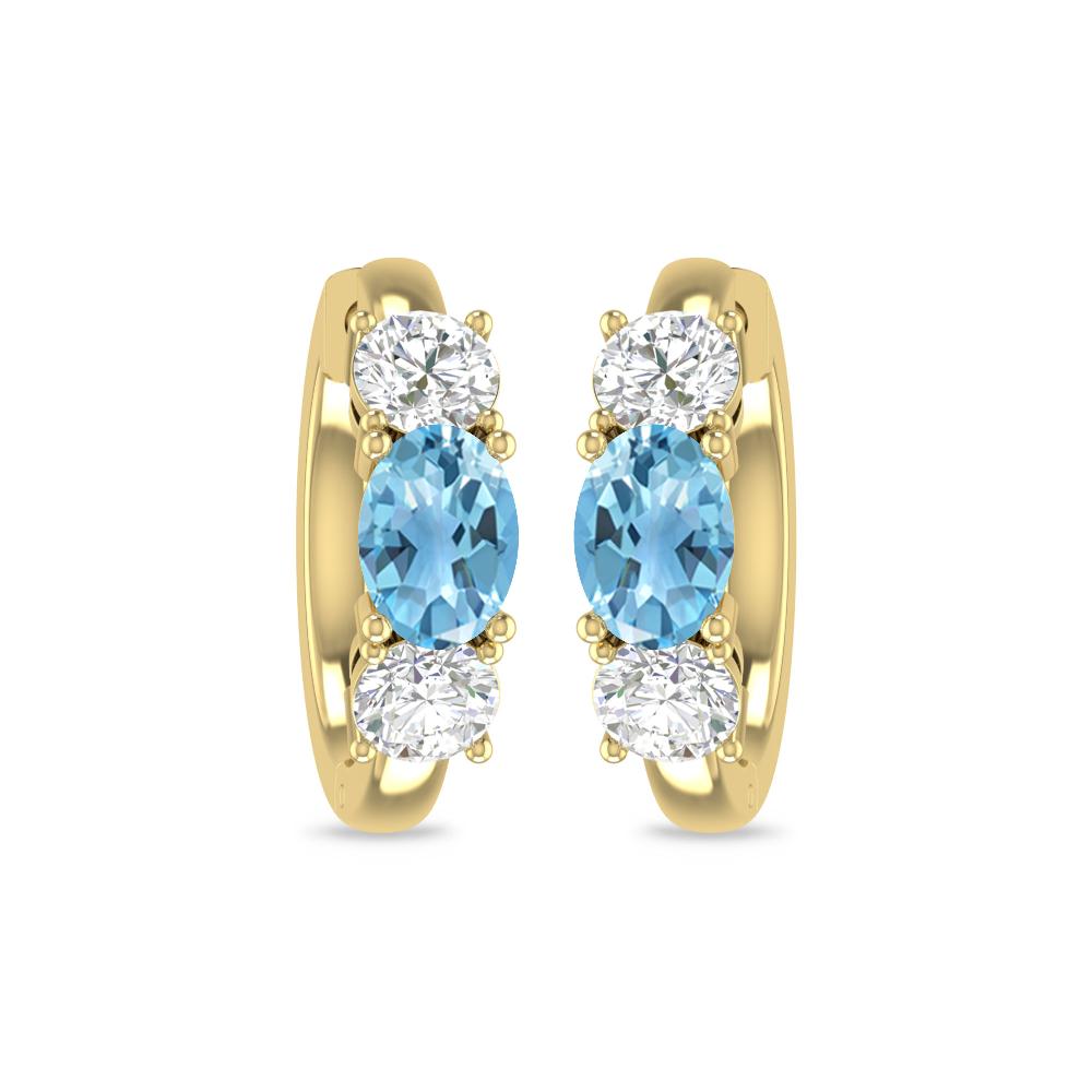 Yellow Gold - Blue Topaz