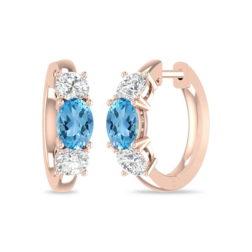Rose Gold - Blue Topaz