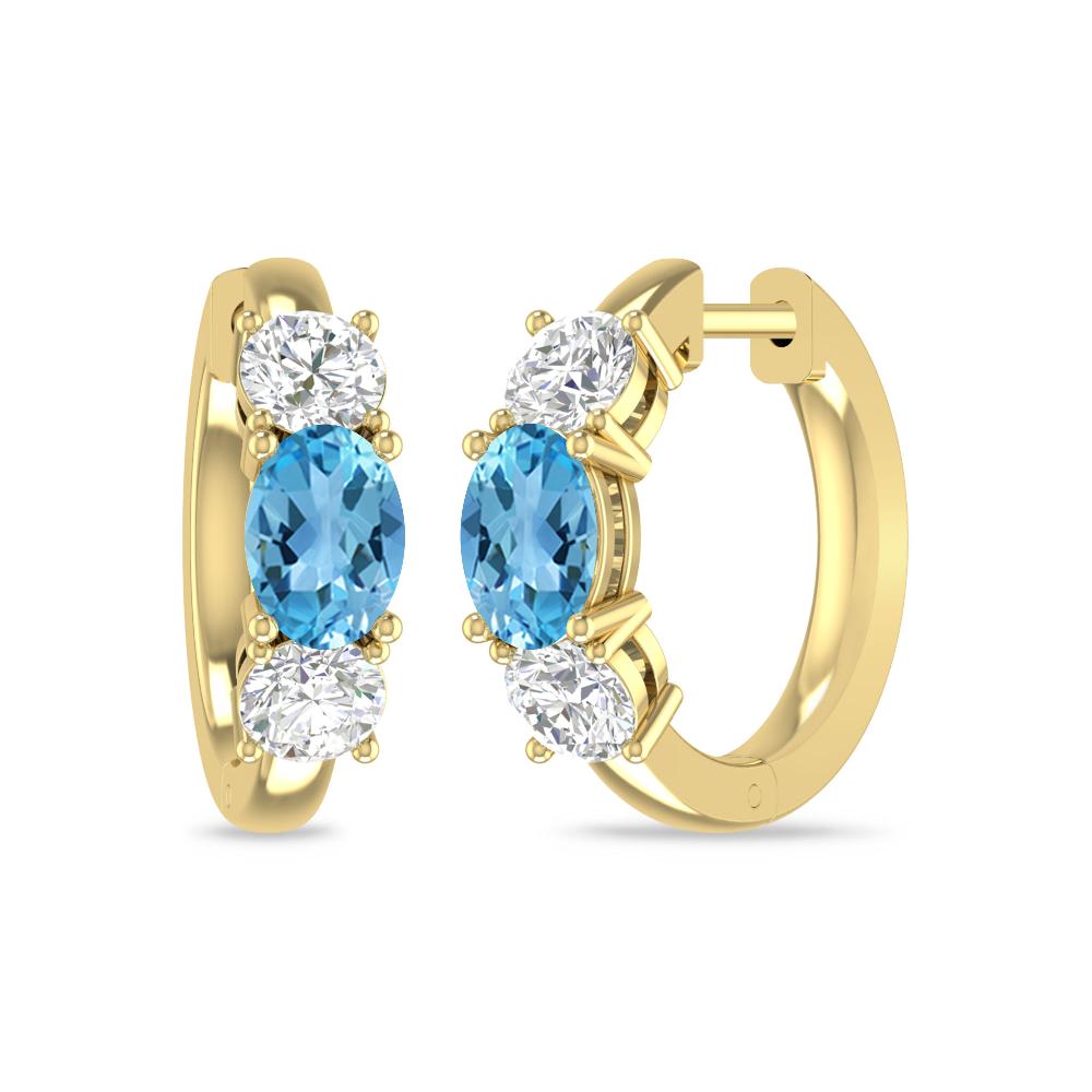 Yellow Gold - Blue Topaz