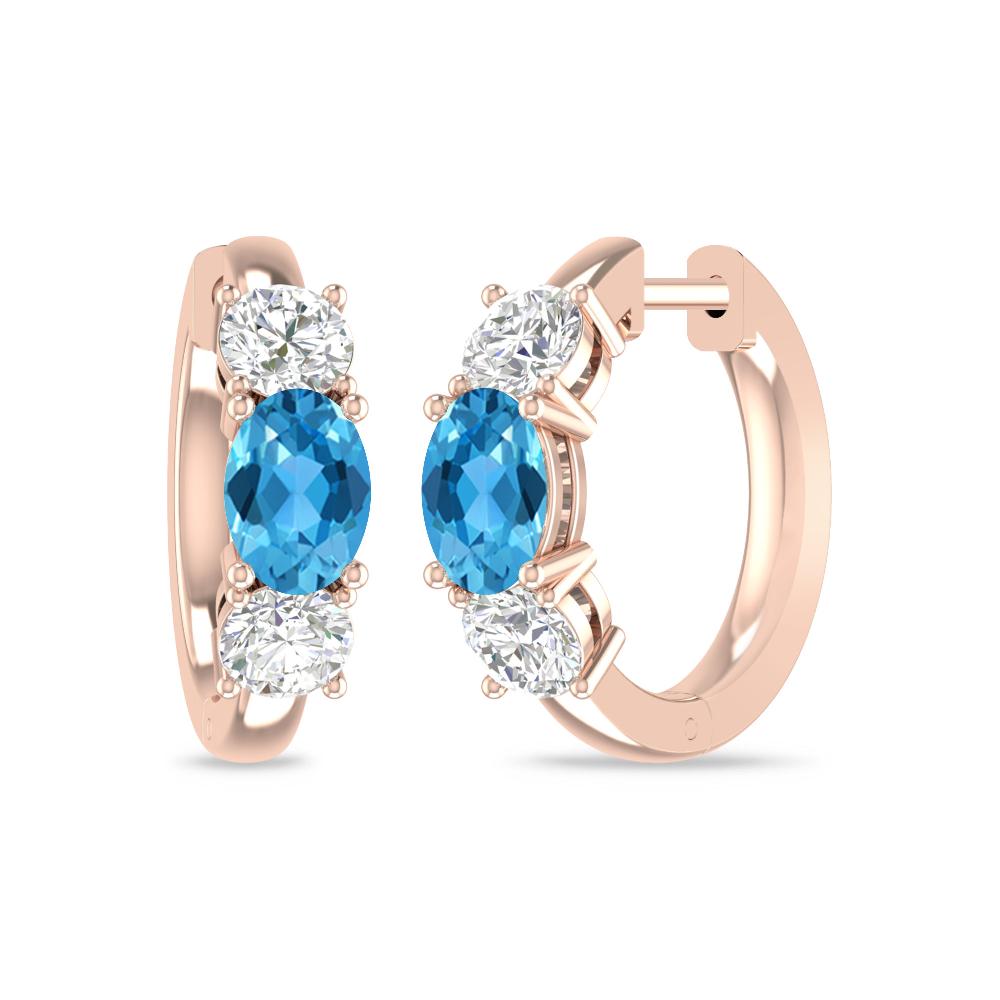 Rose Gold - Blue Topaz