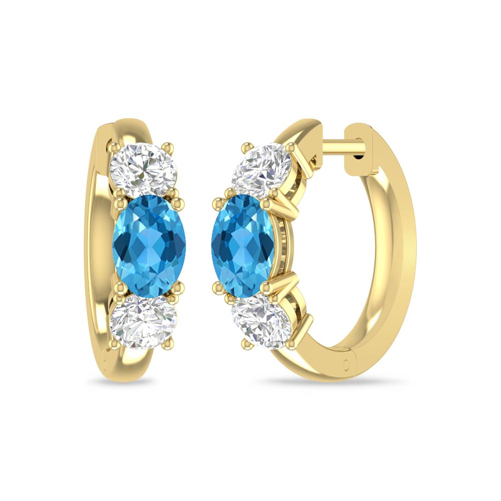 Yellow Gold - Blue Topaz