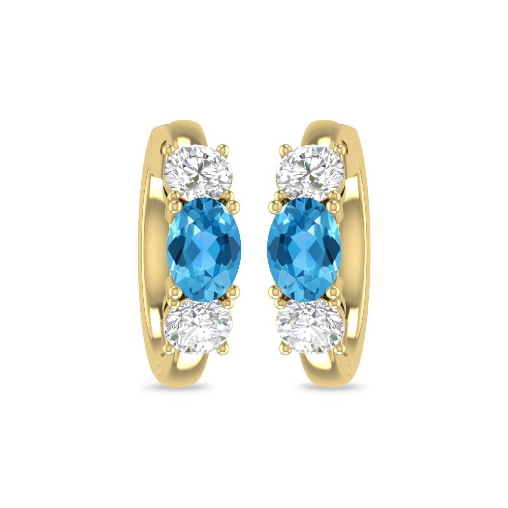 Yellow Gold - Blue Topaz