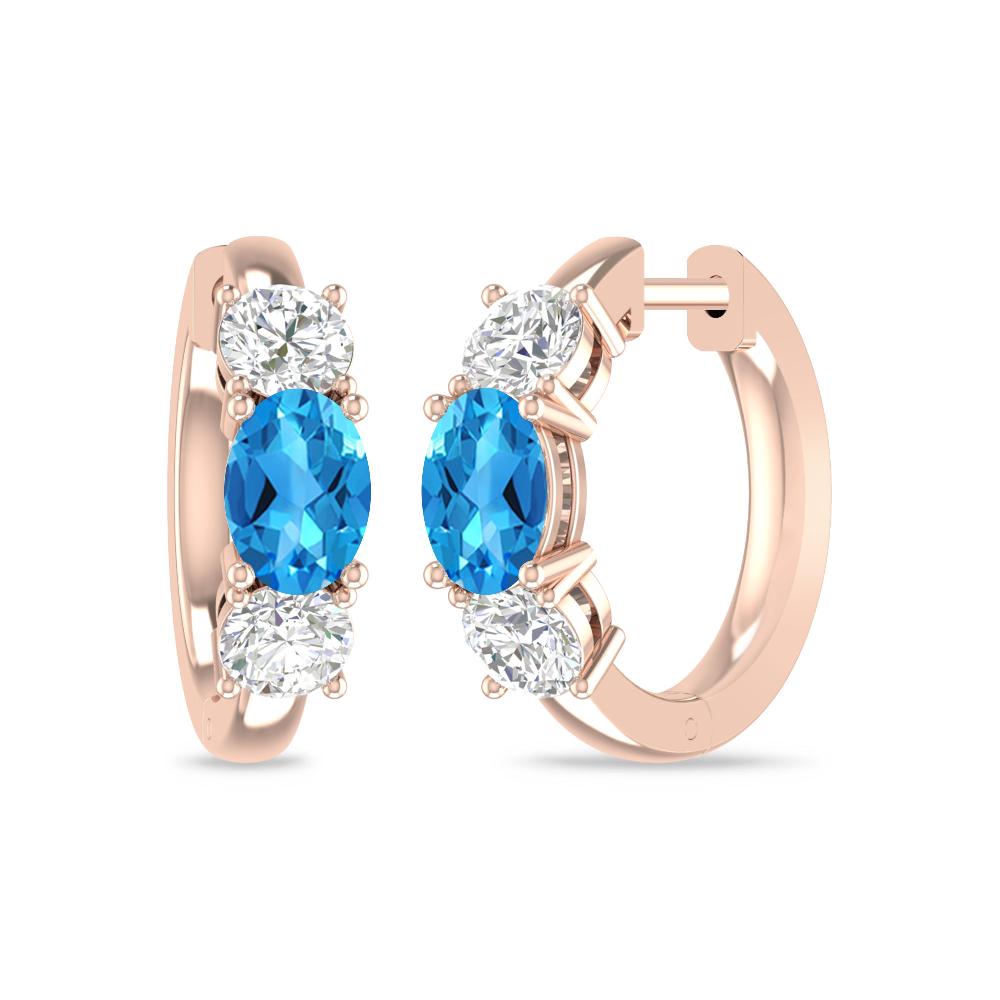 Rose Gold - Blue Topaz