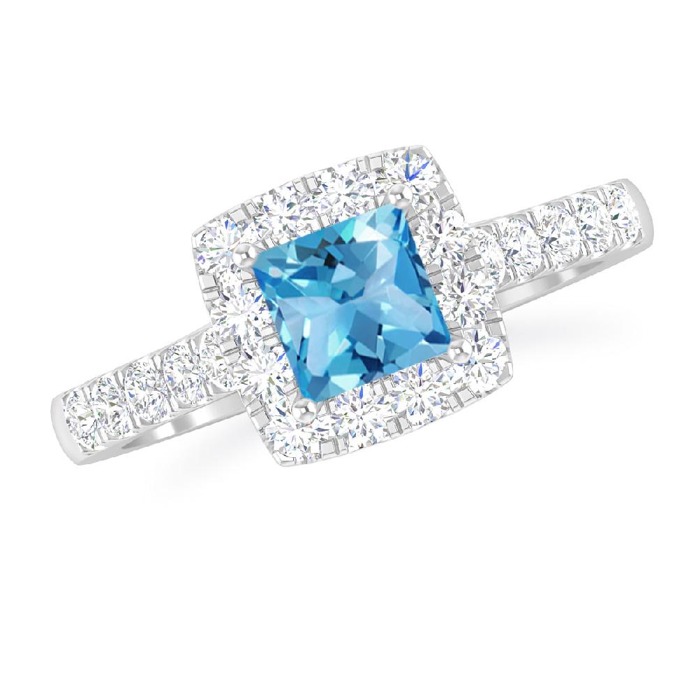 White Gold - Blue Topaz