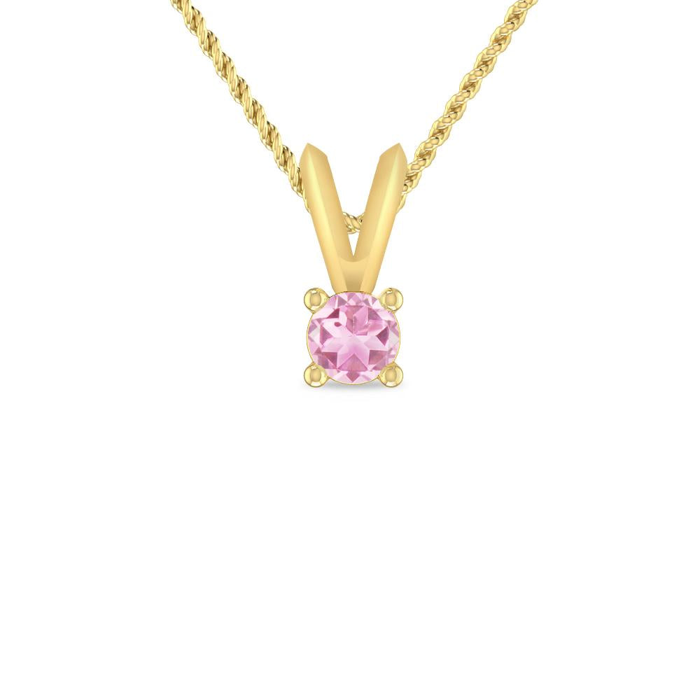 Yellow Gold - Pink Tourmaline