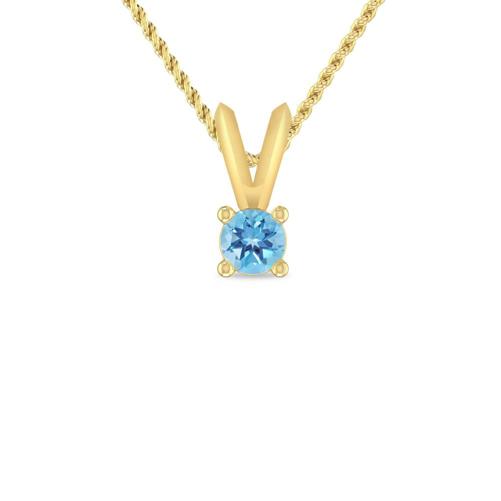 Yellow Gold - Blue Topaz