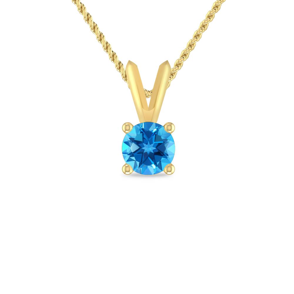 Yellow Gold - Blue Topaz