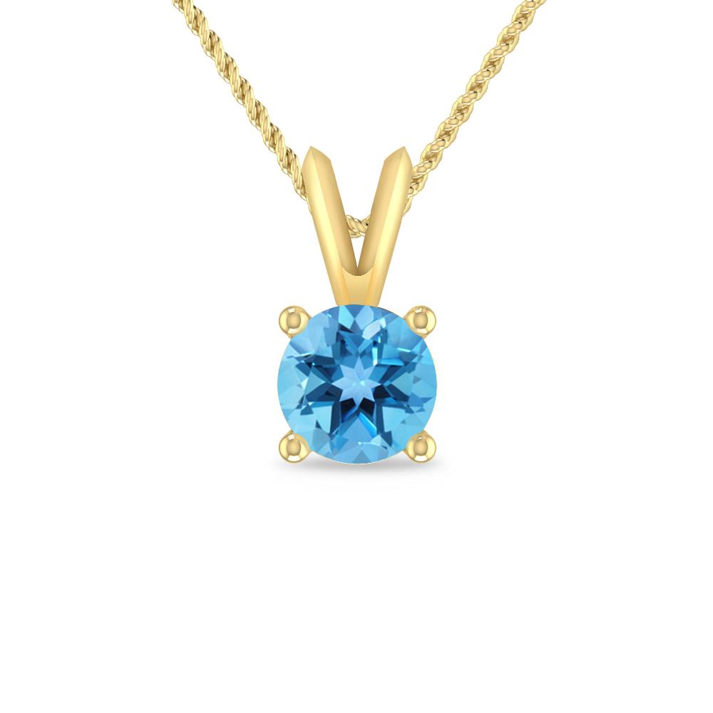 Yellow Gold - Blue Topaz