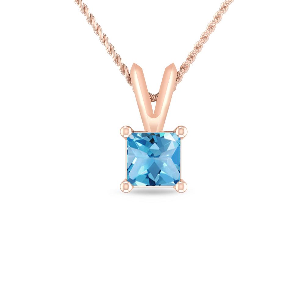 Rose Gold - Blue Topaz