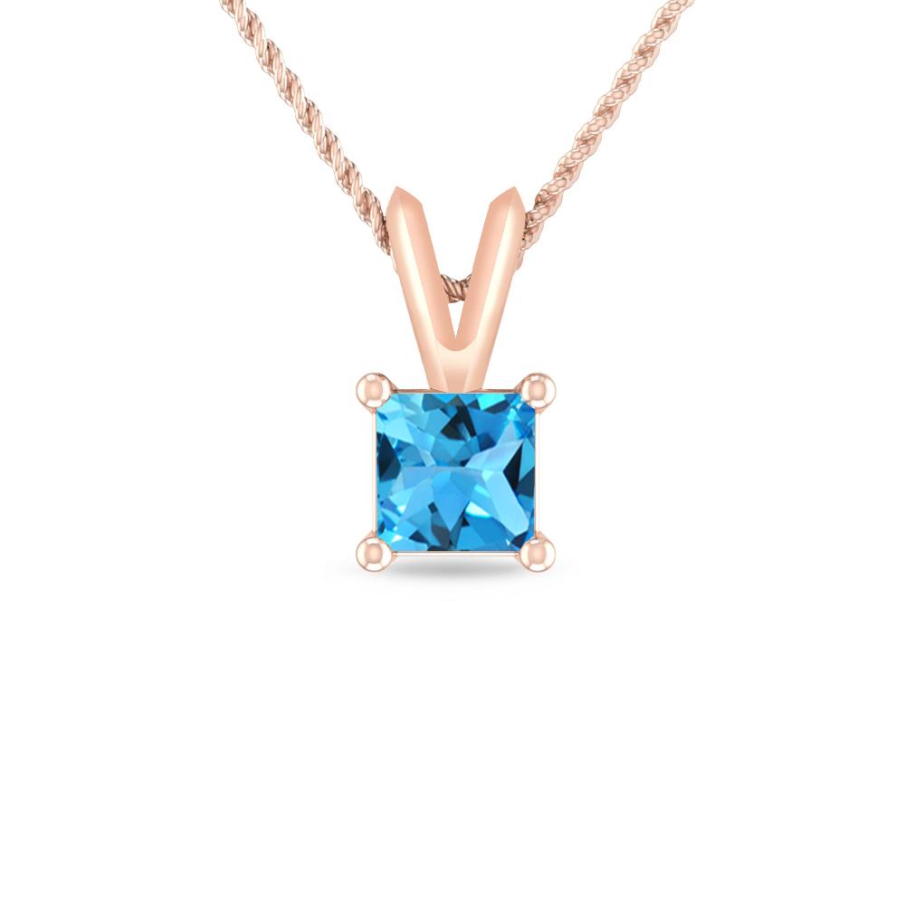 Rose Gold - Blue Topaz