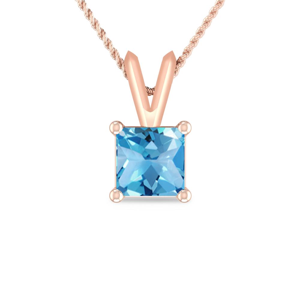 Rose Gold - Blue Topaz