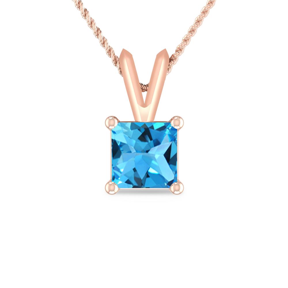 Rose Gold - Blue Topaz