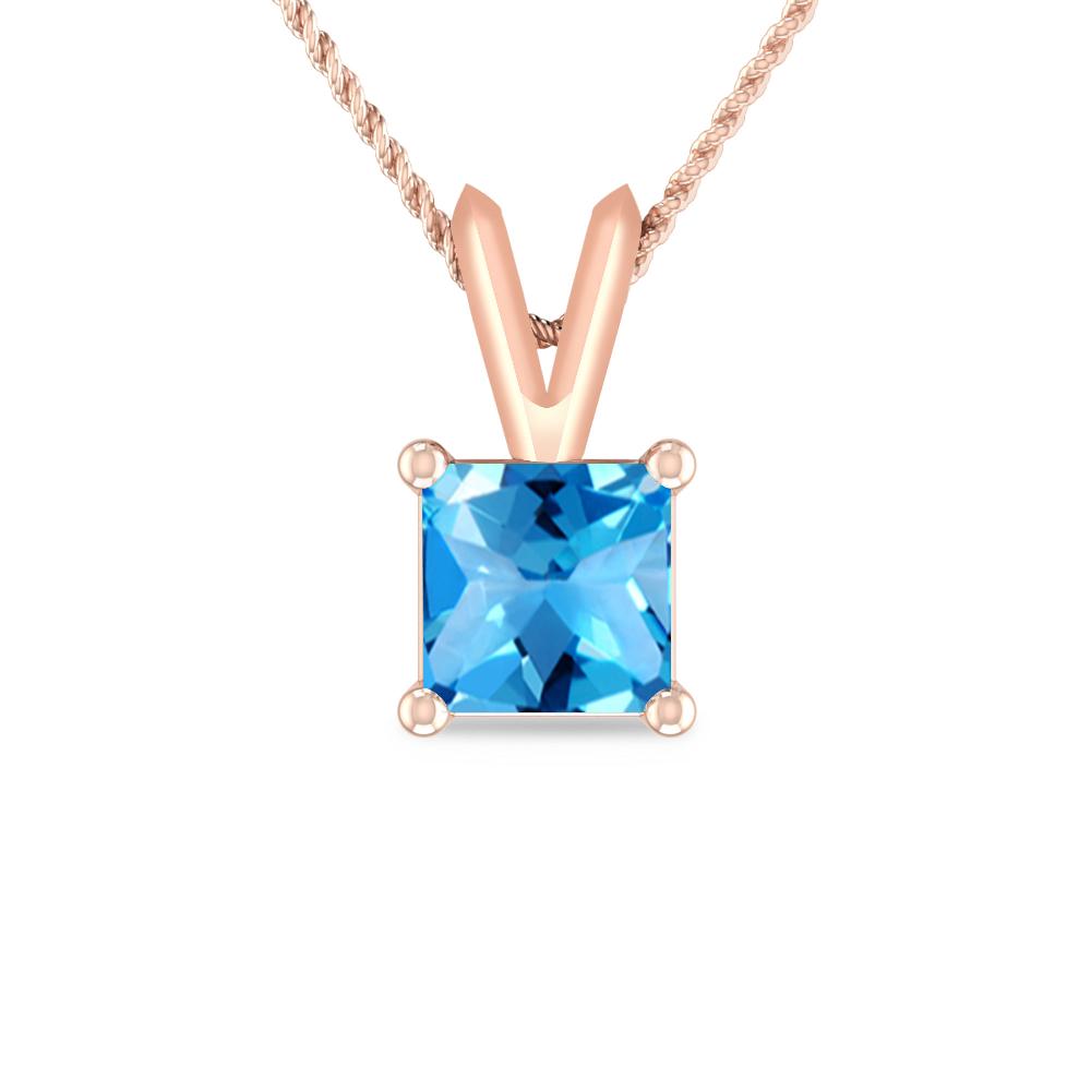 Rose Gold - Blue Topaz