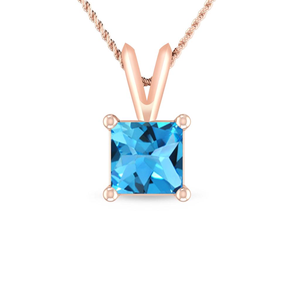 Rose Gold - Blue Topaz