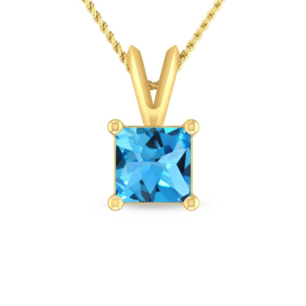 Yellow Gold - Blue Topaz