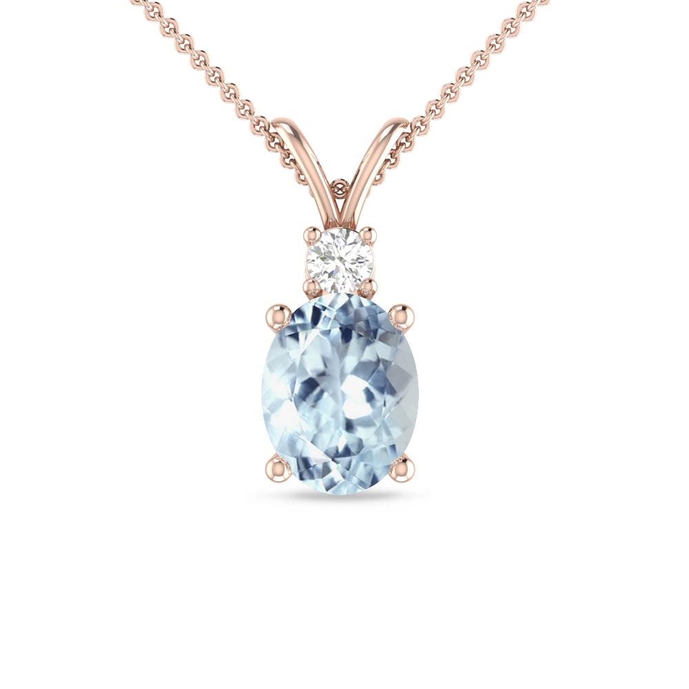 Rose Gold - Aquamarine