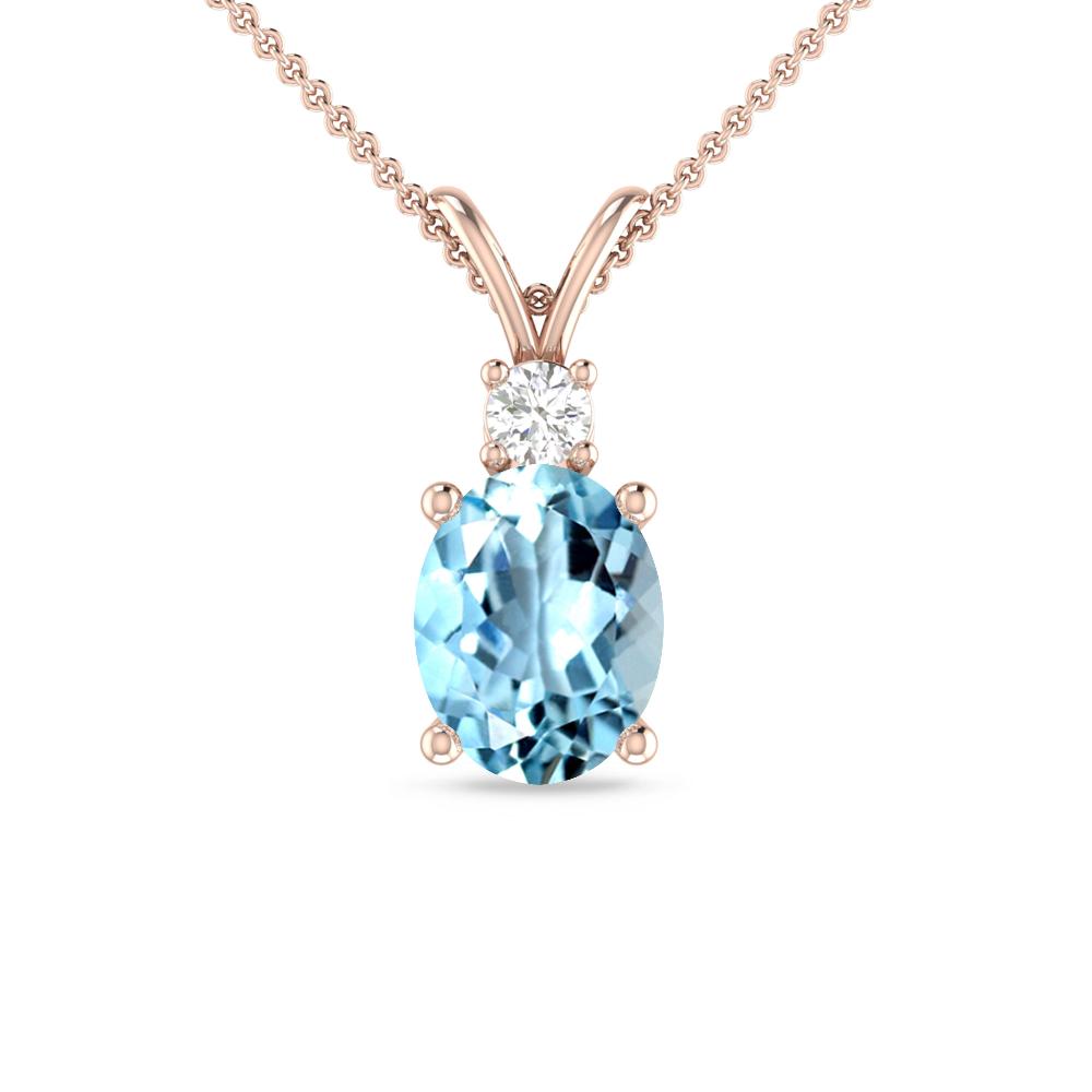 Rose Gold - Aquamarine