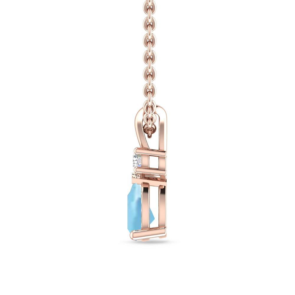 Rose Gold - Aquamarine