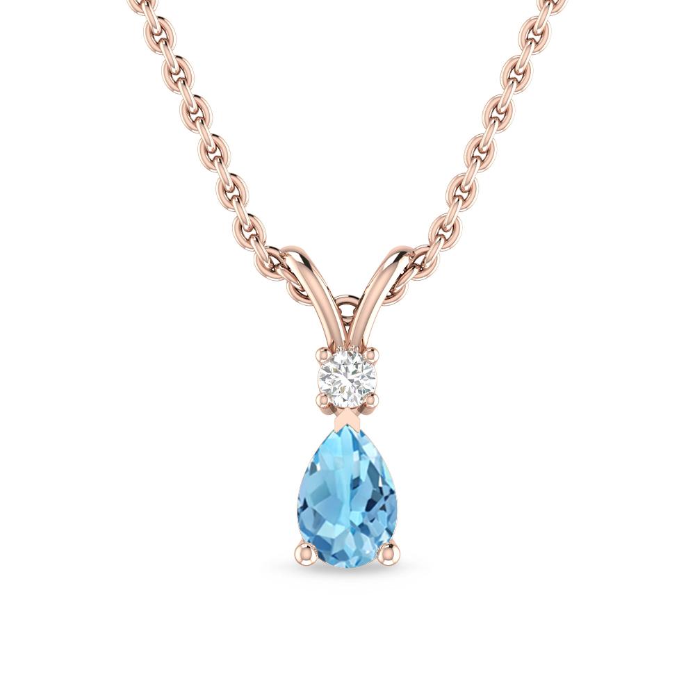 Rose Gold - Blue Topaz