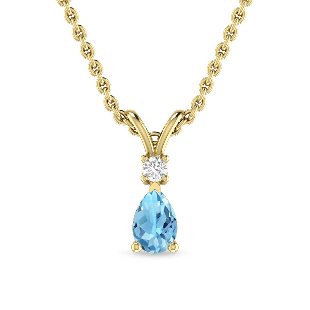 Yellow Gold - Blue Topaz