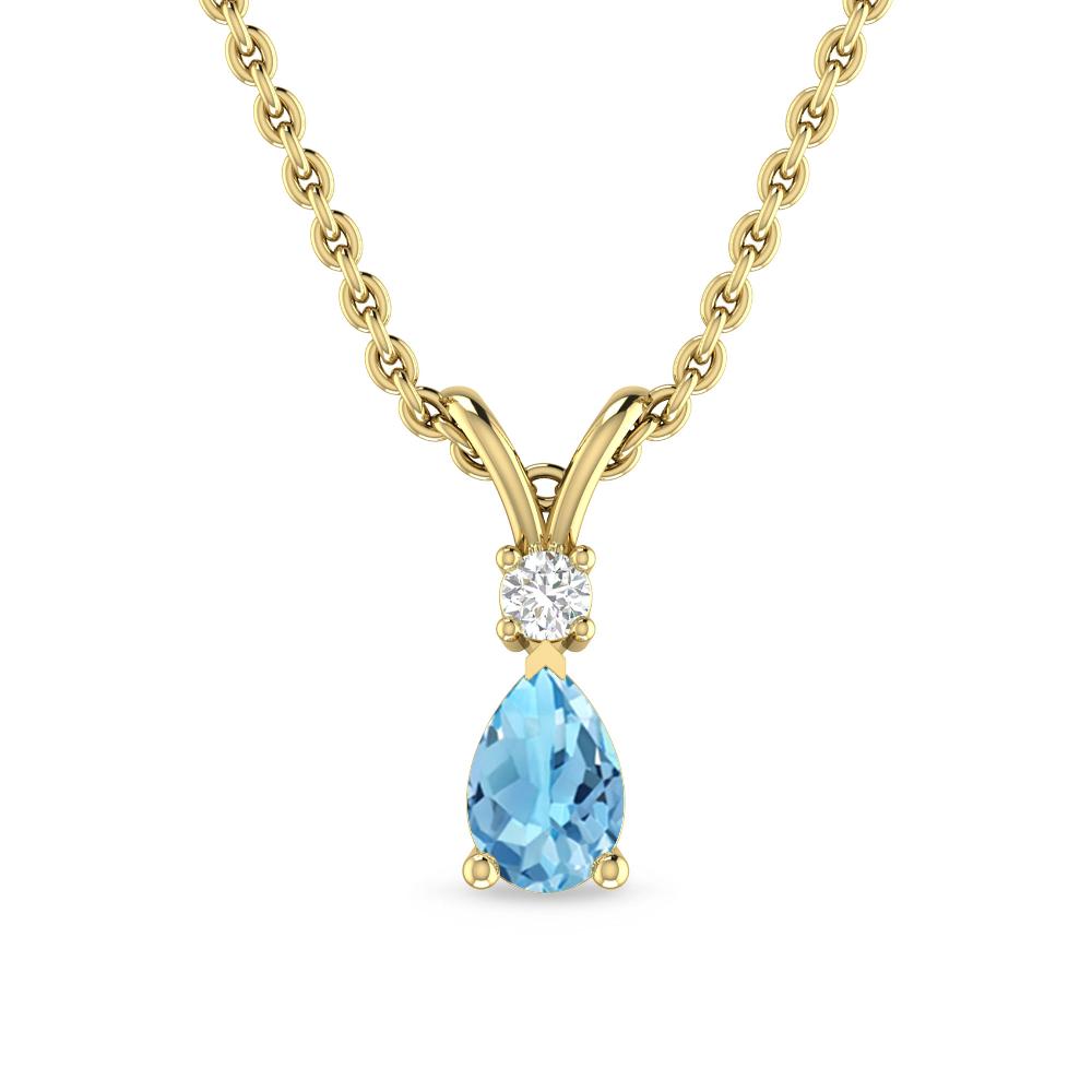 Yellow Gold - Blue Topaz