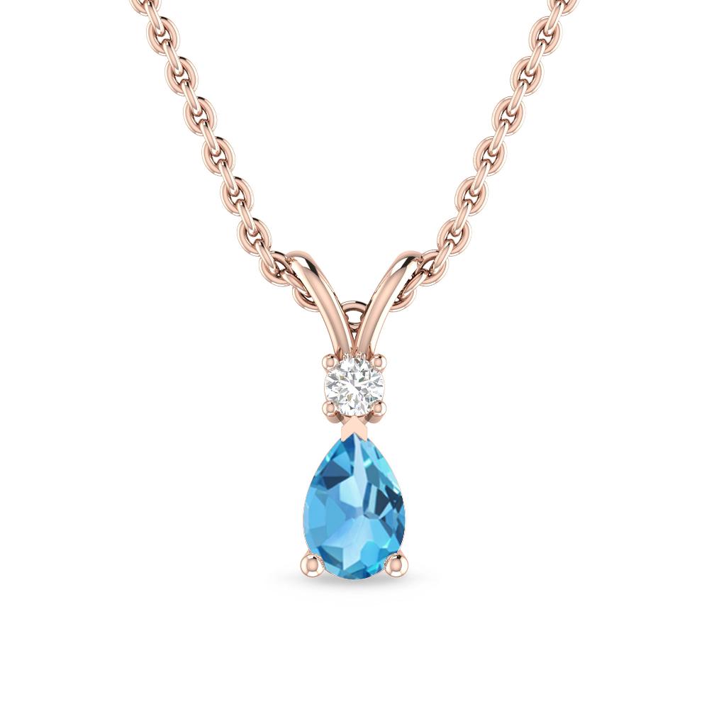 Rose Gold - Blue Topaz